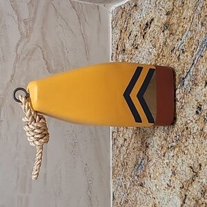 Buoy Heavy wood Coastal inspired space decor Multi colored‎ Sculpture with rope